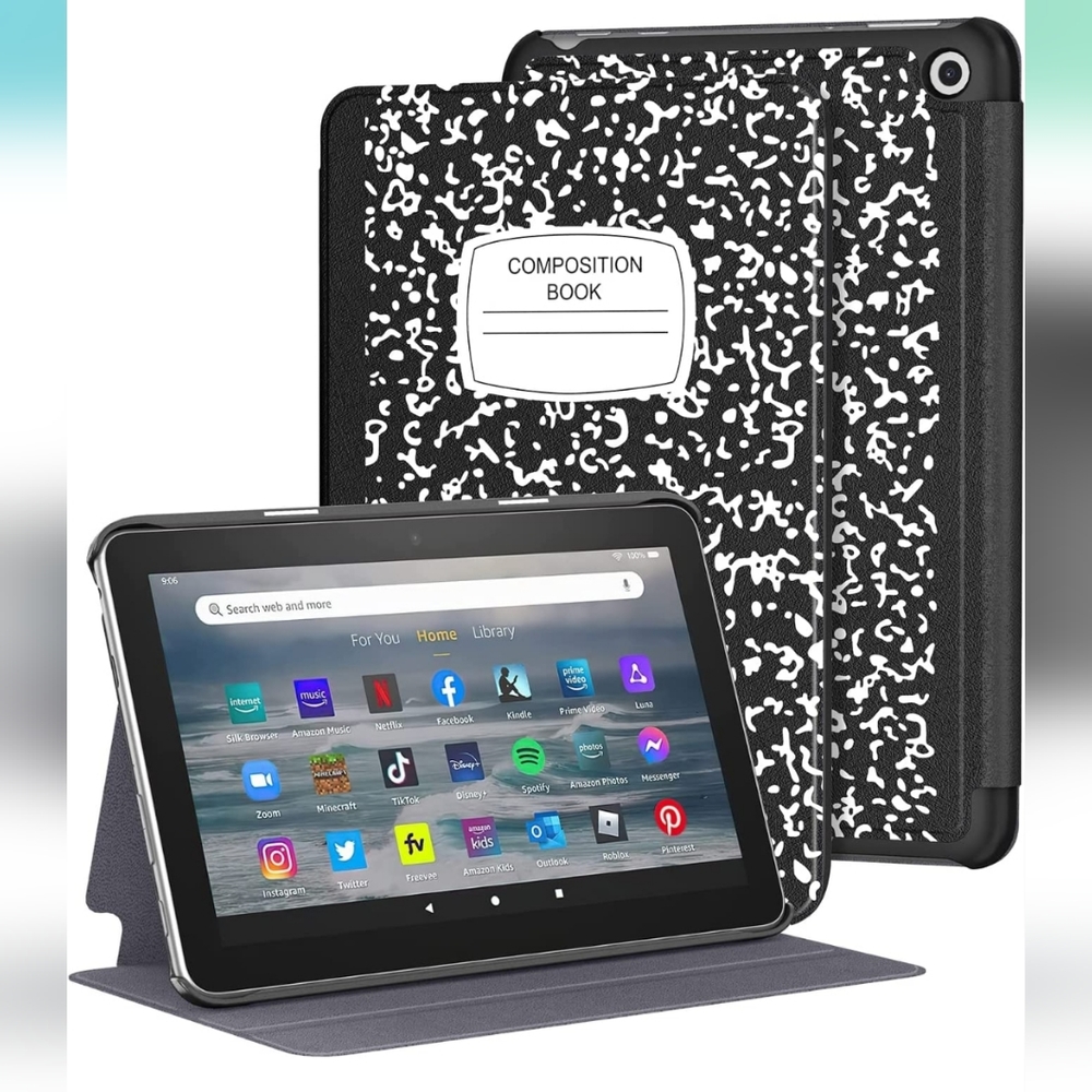 Kindle Fire 7 Tablet Latest Model (12th Gen, Full Protection Folio Stand…